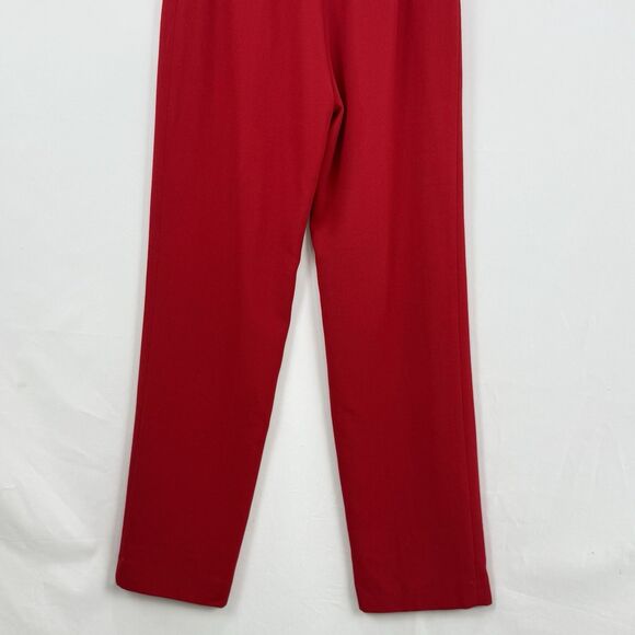 Red Dress Pants Lined Women’s Size S Approx Zip Side Classic Straight Leg - Picture 7 of 13